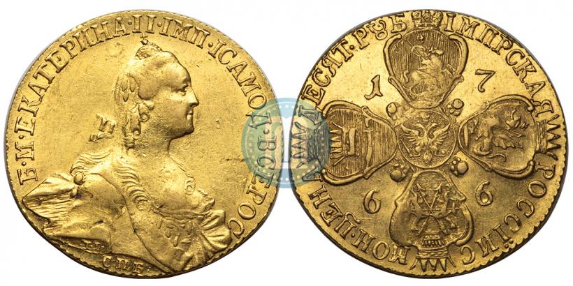 Picture 10 roubles 1766 year СПБ 
