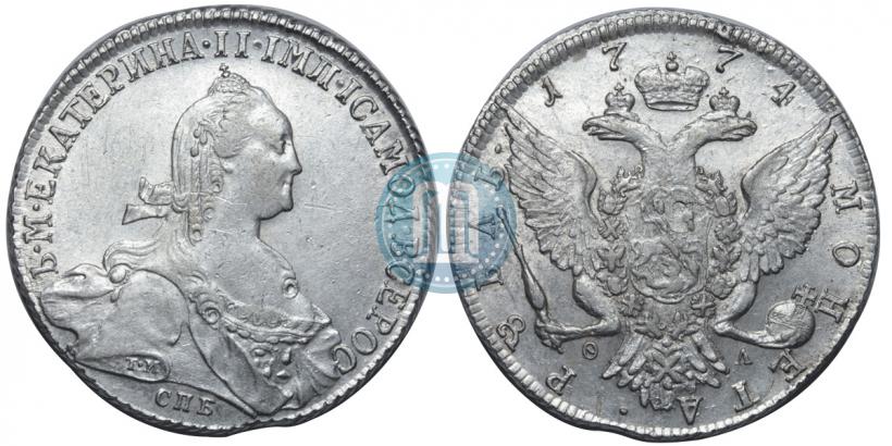 Picture 1 rouble 1774 year СПБ-ФЛ 