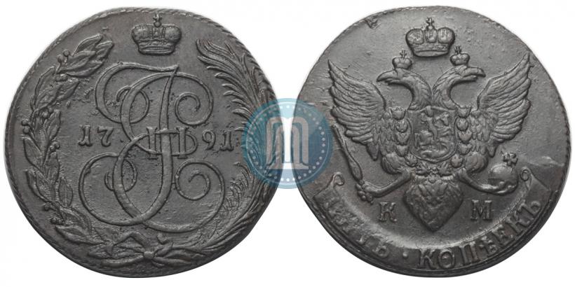 Picture 5 kopecks 1791 year КМ 
