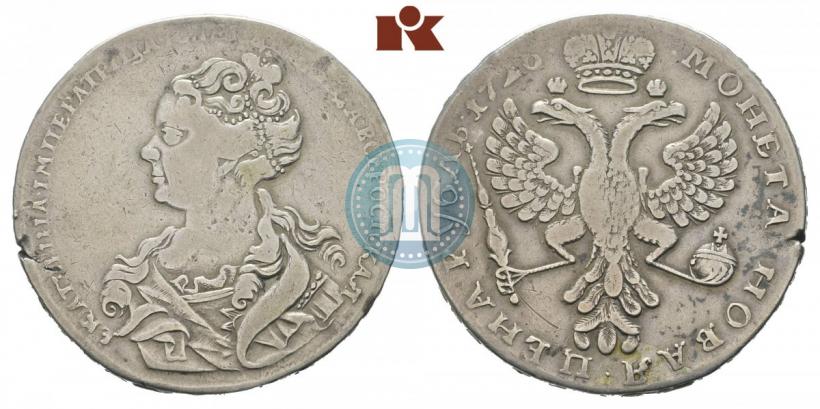 Picture 1 rouble 1726 year  "Moscow type, portrait turned to the left"
