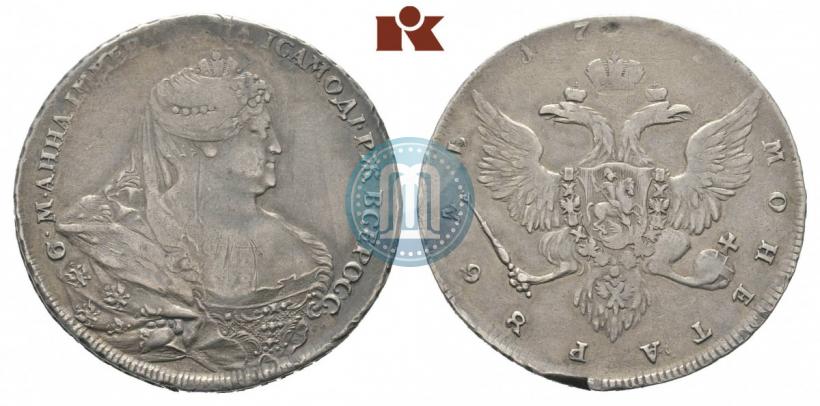 Фото 1 рубль 1737 года  "Работы Гедлингера"