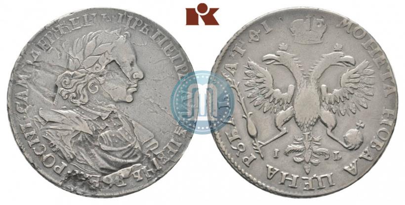 Фото 1 рубль 1719 года OK-IL-L "Портрет в латах"