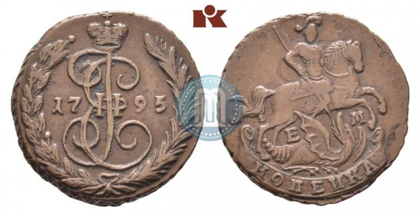 Picture 1 kopeck 1795 year ЕМ 