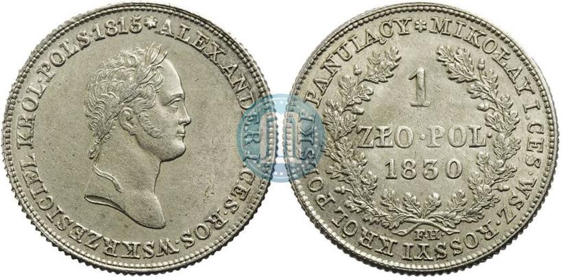 Picture 1 złoty 1830 year FH 