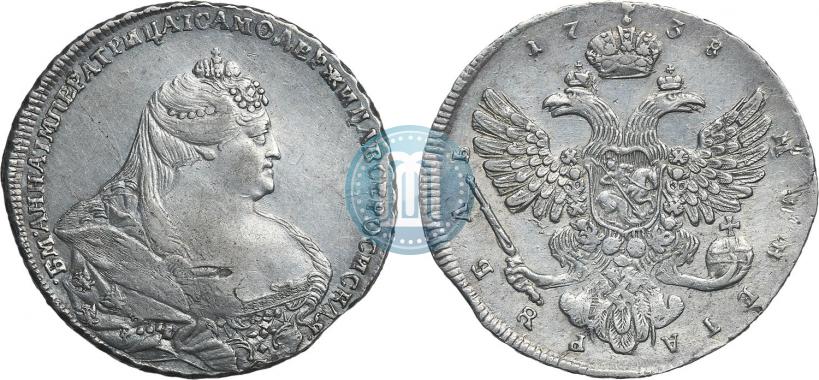 Picture 1 rouble 1738 year  "Moscow type"