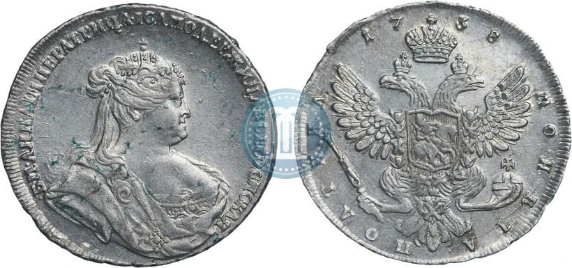 Фото Полтина 1738 года  "Петербургский тип"