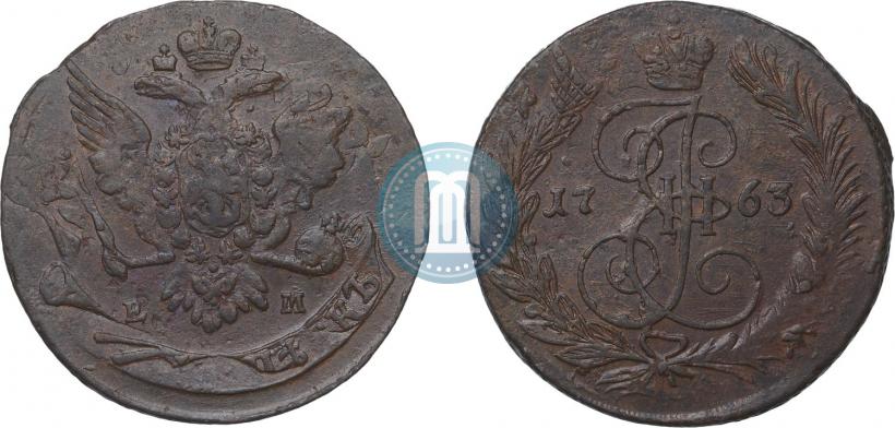 Фото 5 копеек 1763 года ЕМ 