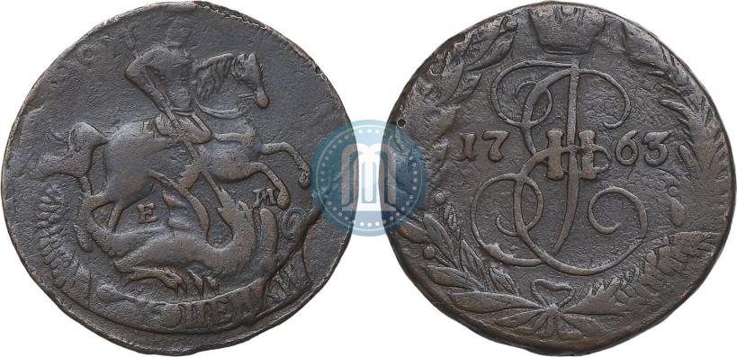 Фото 2 копейки 1763 года ЕМ 