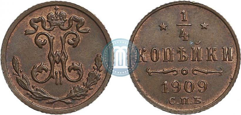 Picture 1/4 kopeck 1909 year СПБ 