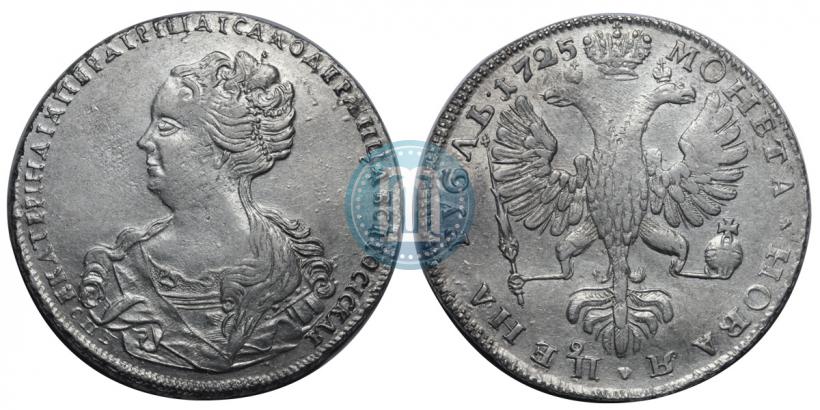Picture 1 rouble 1725 year СПБ "Petersburg type, portrait turned to the left"
