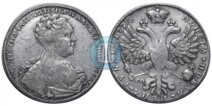 Picture 1 rouble 1726 year СПБ "Petersburg type, portrait turned to the right"