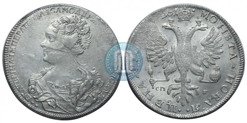 Picture 1 rouble 1726 year СПБ "Petersburg type, portrait turned to the left"