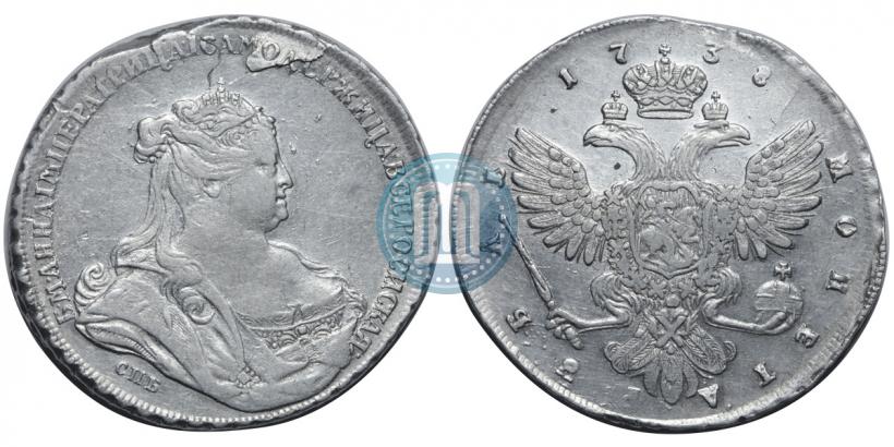 Фото 1 рубль 1738 года СПБ "Петербургский тип"