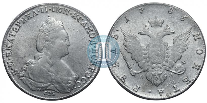Фото 1 рубль 1785 года СПБ-ЯА 