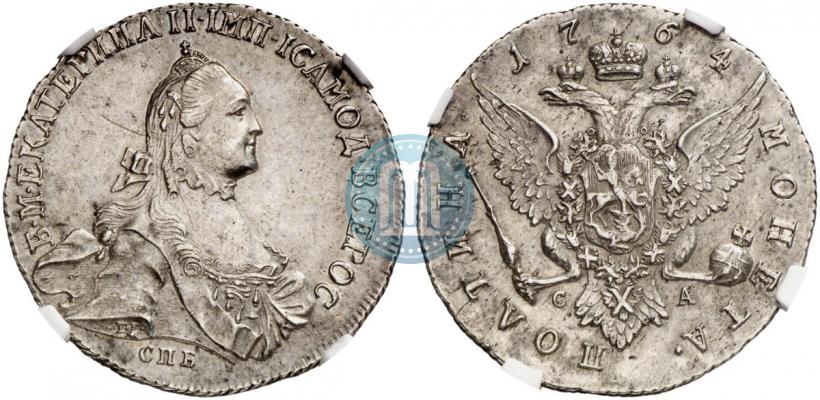 Фото Полтина 1764 года СПБ-СА 