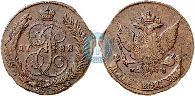 Фото 5 копеек 1788 года ММ 