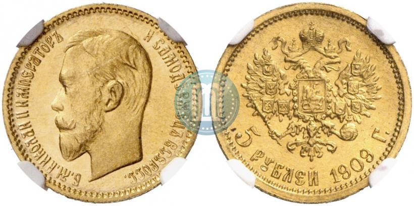 Picture 5 roubles 1909 year (ЭБ) 