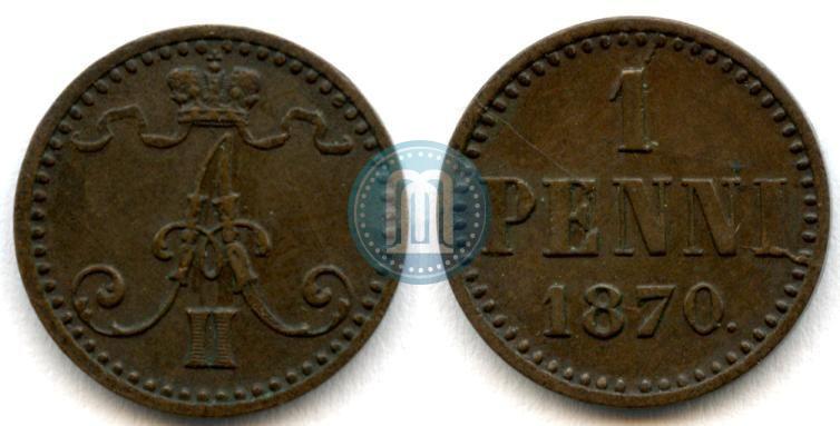 Фото 1 пенни 1870 года  