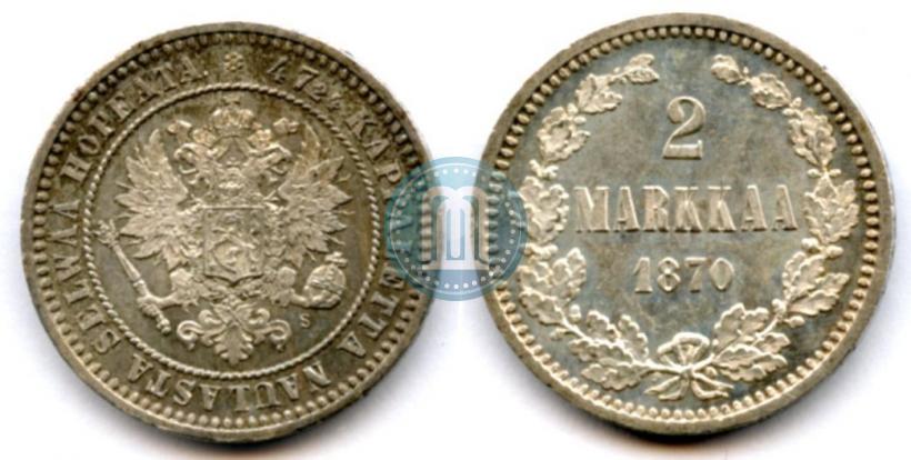 Picture 2 markkaa 1870 year S 