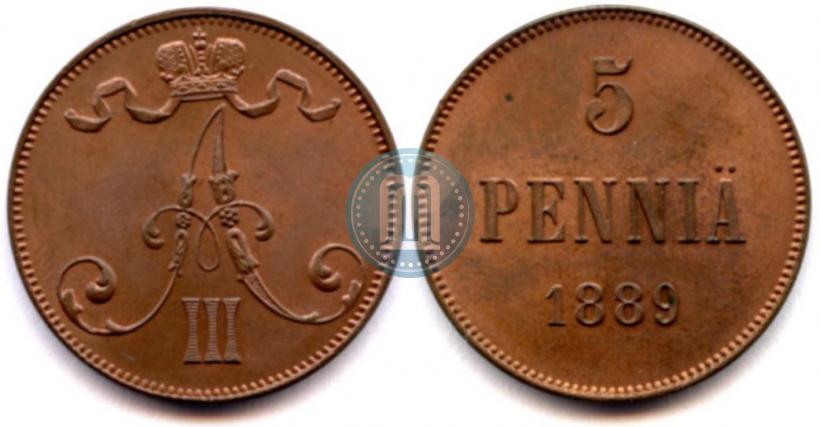 Picture 5 pennia 1889 year  