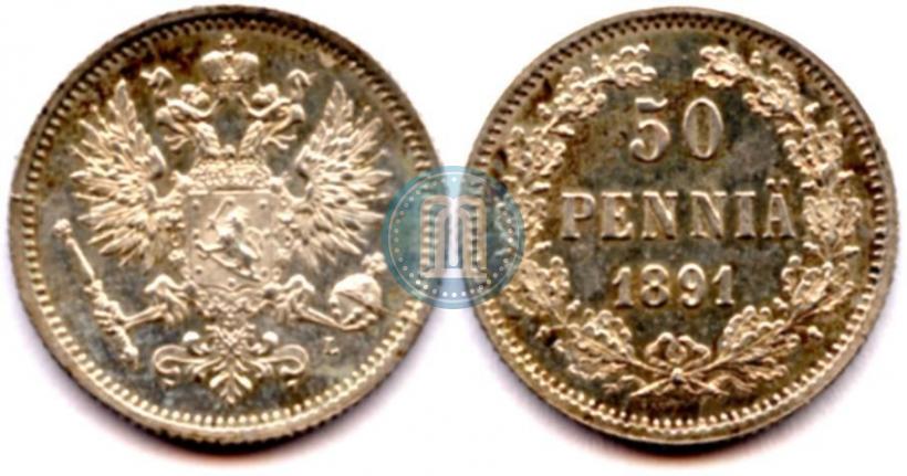 Фото 50 пенни 1891 года L 