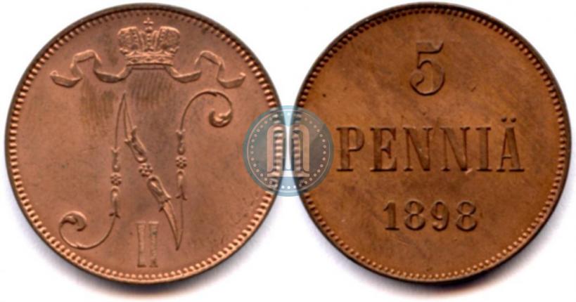 Picture 5 pennia 1898 year  