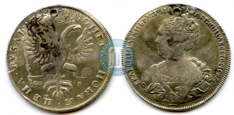 Picture 1 rouble 1725 year СПБ "Petersburg type, portrait turned to the left"