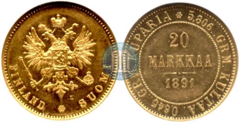 Picture 20 markkaa 1891 year L 