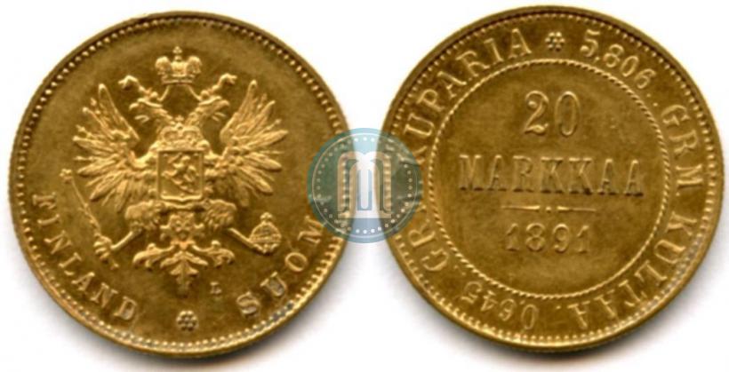 Picture 20 markkaa 1891 year L 