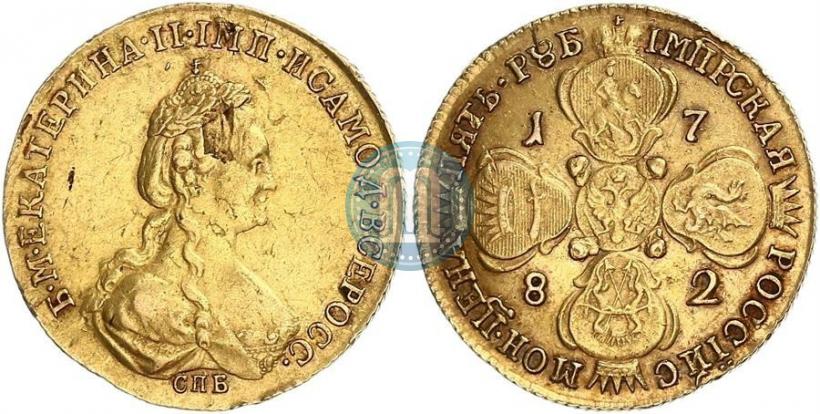 Picture 5 roubles 1782 year СПБ 