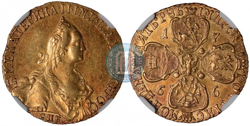 Picture 5 roubles 1766 year СПБ 