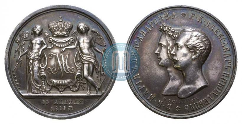 Picture Medal 1841 year H. GUBE. FECIT "In the memory of the wedding of the crown prince"