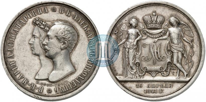 Picture Medal 1841 year H. GUBE. FECIT "In the memory of the wedding of the crown prince"
