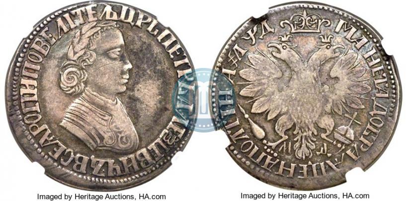 Picture Poltina 1704 year МД "Portrait by F. Alekseev"