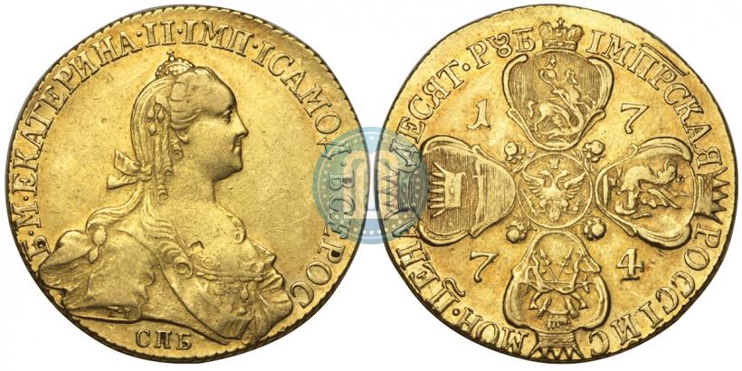Picture 10 roubles 1774 year СПБ 