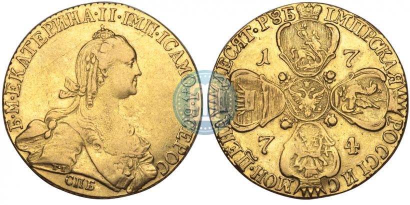 Picture 10 roubles 1774 year СПБ 