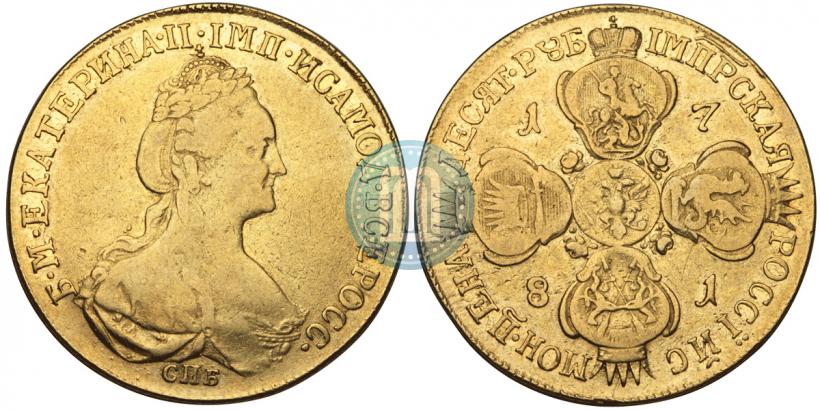 Picture 10 roubles 1781 year СПБ 