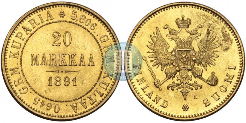 Picture 20 markkaa 1891 year L 