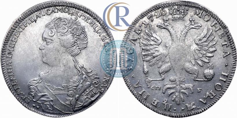 Фото 1 рубль 1726 года СПБ "Петербургский тип, портрет влево"