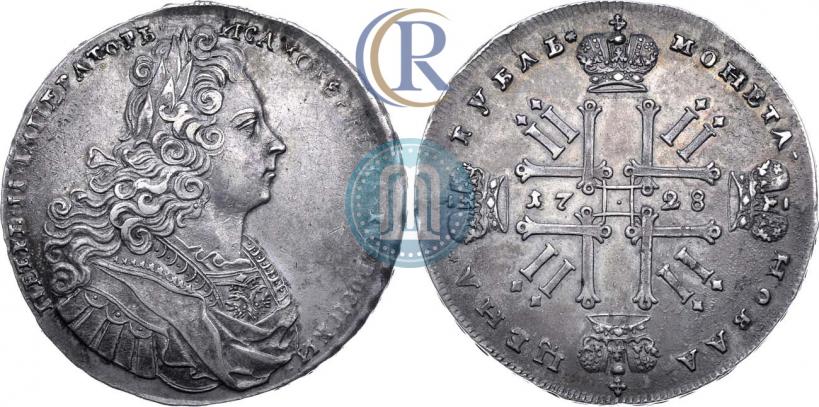 Фото 1 рубль 1728 года  "Тип 1727"