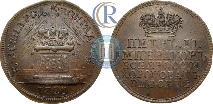 Picture Token Coin 1728 year  "Coronation of the Emperor Peter II"