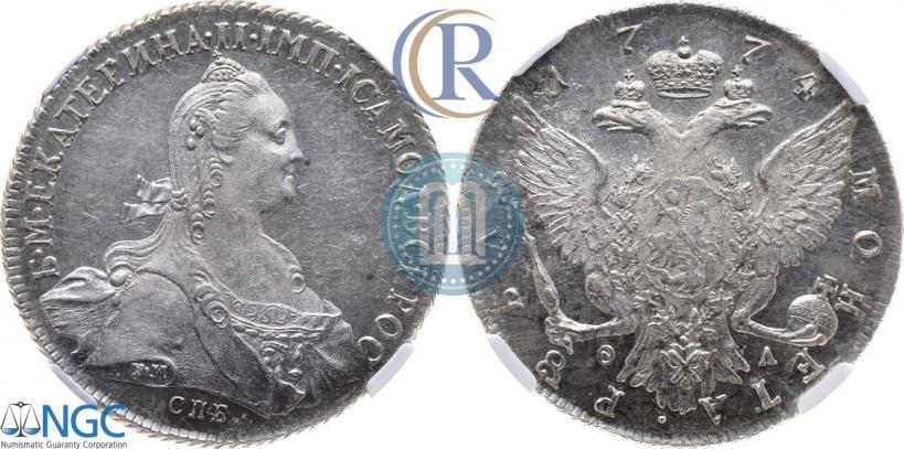 Picture 1 rouble 1774 year СПБ-ФЛ 