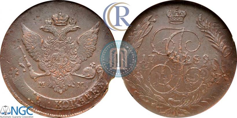 Picture 5 kopecks 1789 year ММ 