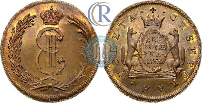 Фото 2 копейки 1764 года  