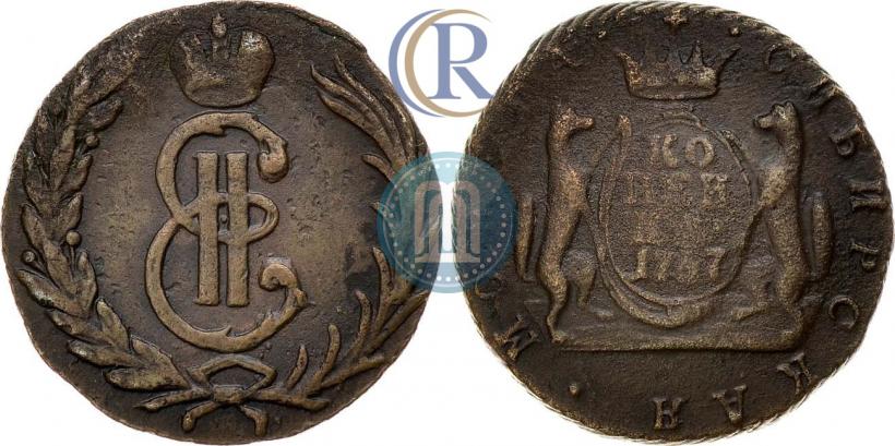 Фото 1 копейка 1767 года  