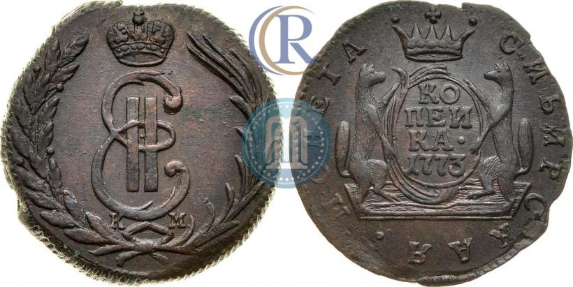 Фото 1 копейка 1773 года КМ 