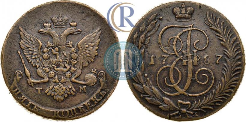 Фото 5 копеек 1787 года ТМ 