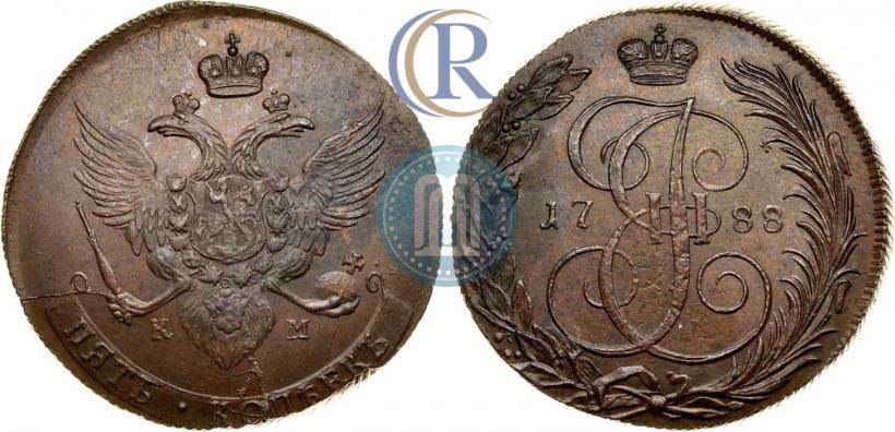 Фото 5 копеек 1788 года КМ 