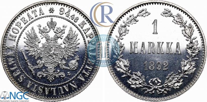 Picture 1 markka 1892 year L 