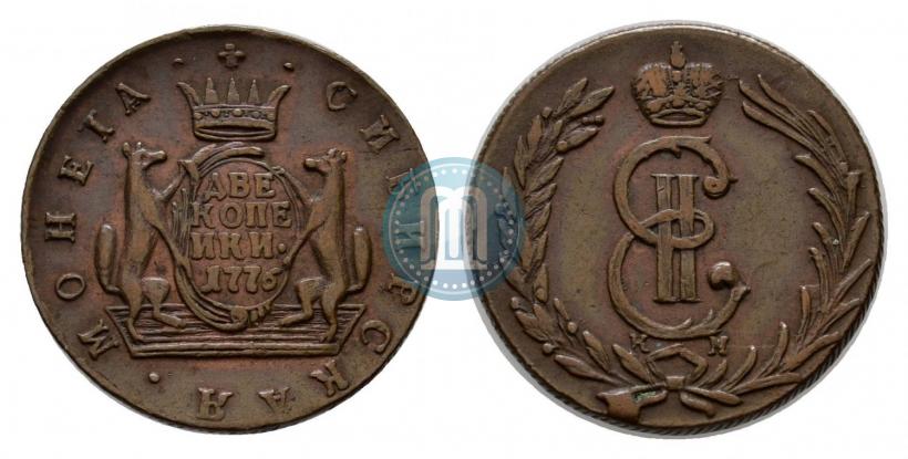 Фото 2 копейки 1776 года КМ 